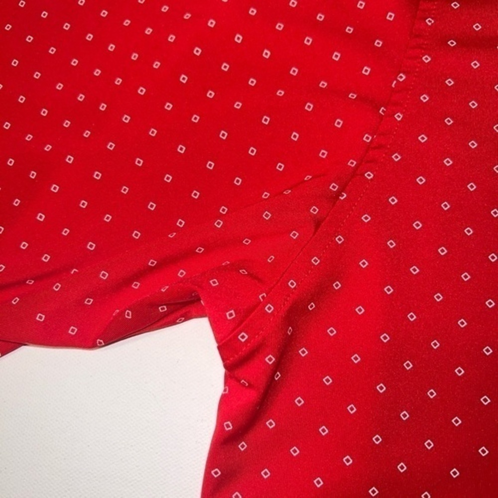 EUC FJ FootJoy Shirt Mens XL Red Paisley Lightweight Short Sleeve‎ Golf Polo (T) - Picture 2 of 9